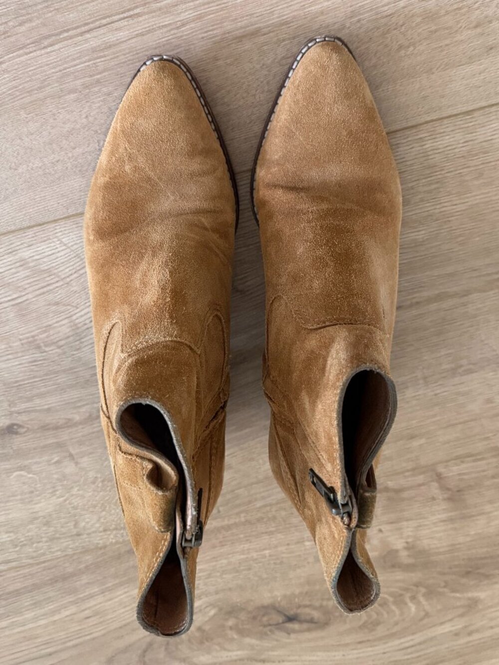 Madewell Suede Tan Western Ankle Boot
